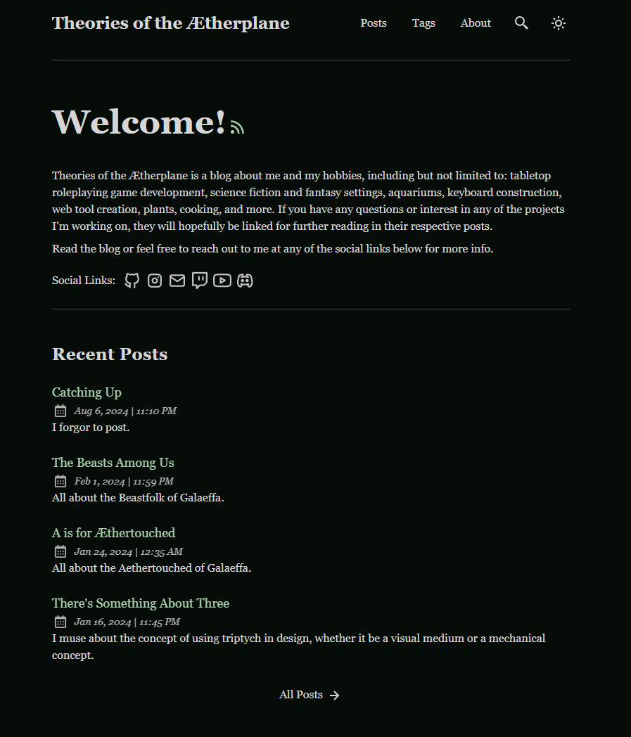 briananders.com, Theories of the Aetherplane